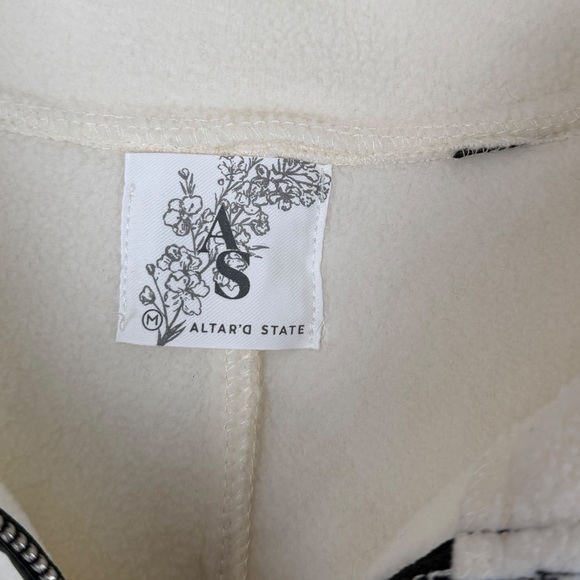 Altar’d State Brisk Sherpa Pullover Jacket Ivory White Fleece Half Zip Sweater M - Picture 7 of 10